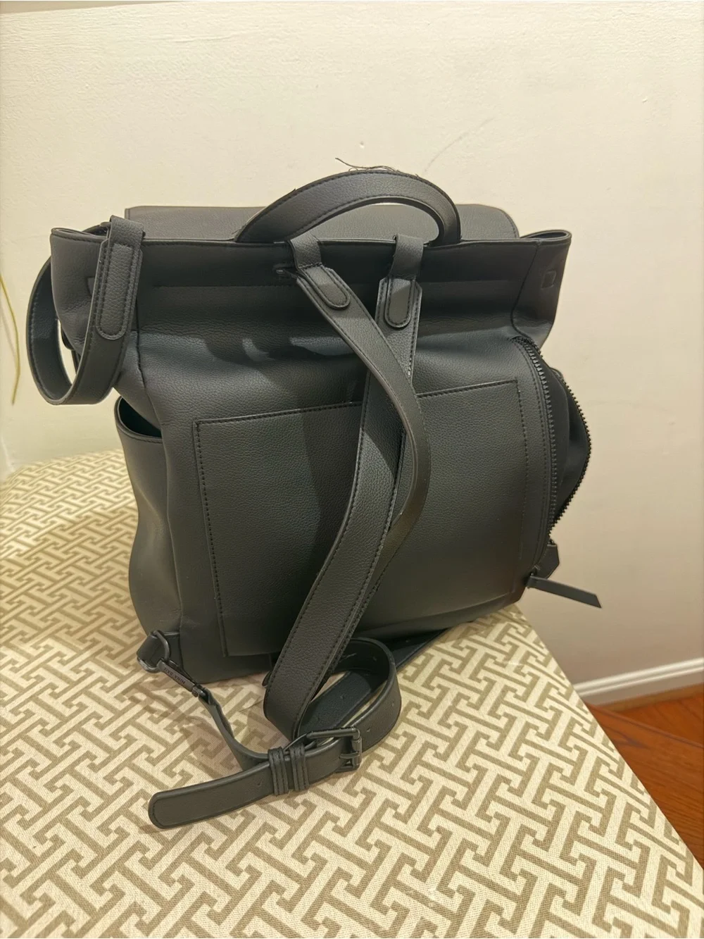 Mina Baie Kids Black Roll-Top Backpack